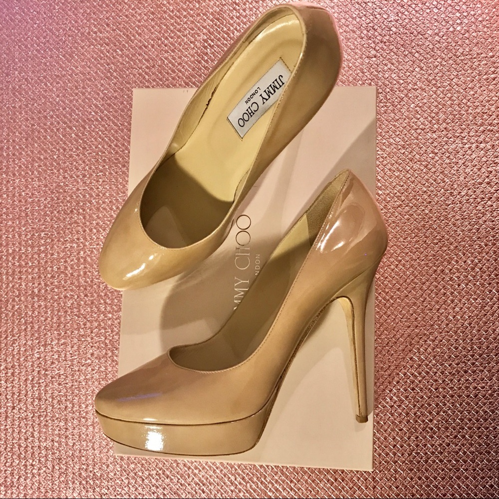 Jimmy Choo cosmic platform (obo) heel nude